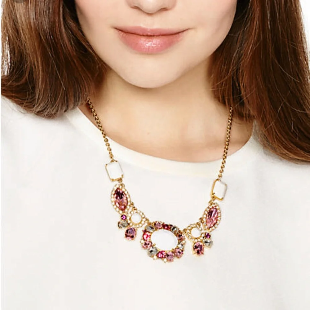 Kate Spade Pink Jeweled Statement Necklace